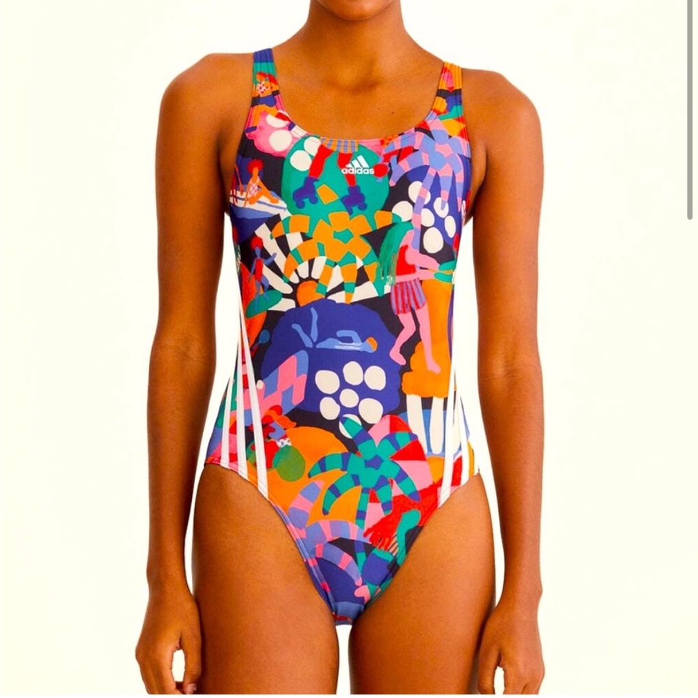 Adidas <3 FARM Rio One Piece Swimsuit, NWT, Size 12